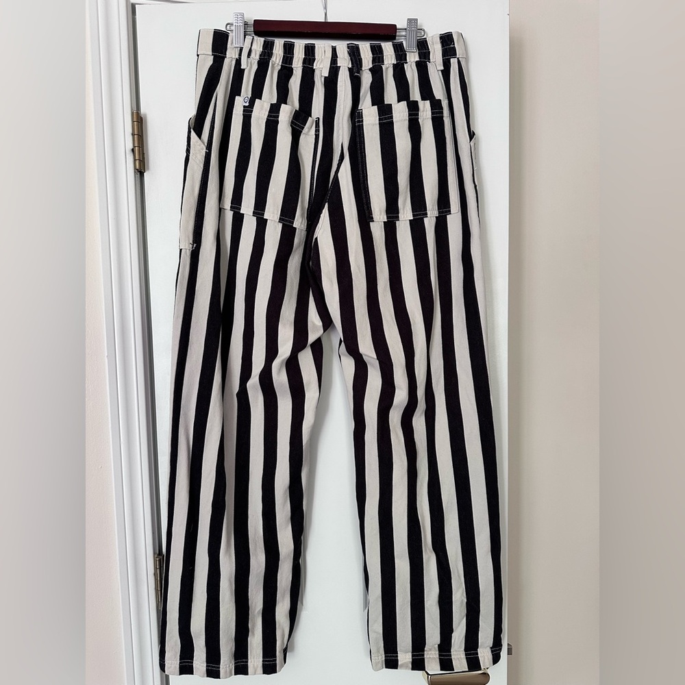 Big Bud Press Black and White Striped Work Pants Size Large - Picture 2 of 11